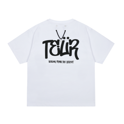 TEUR basic graphic short sleeves-White