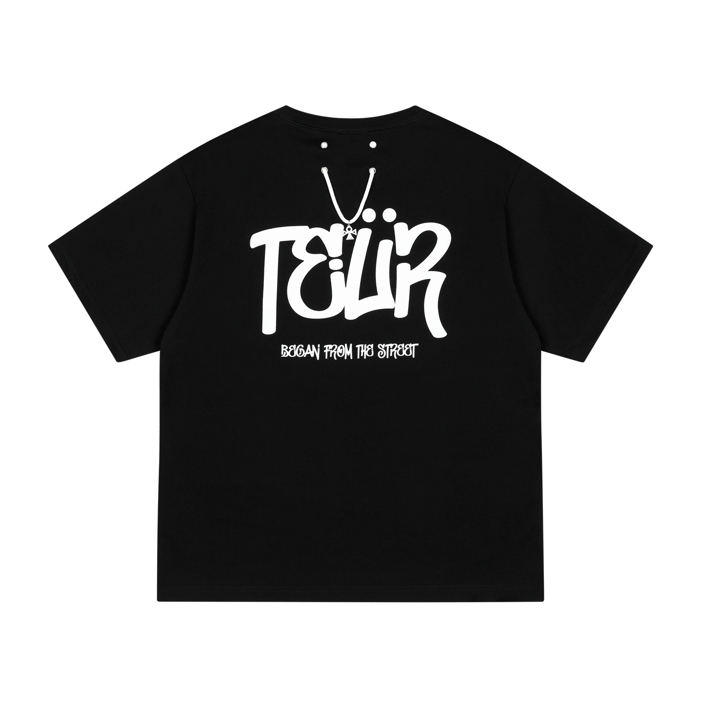 TEUR basic graphic short sleeves-Black