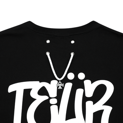 TEUR basic graphic short sleeves-Black